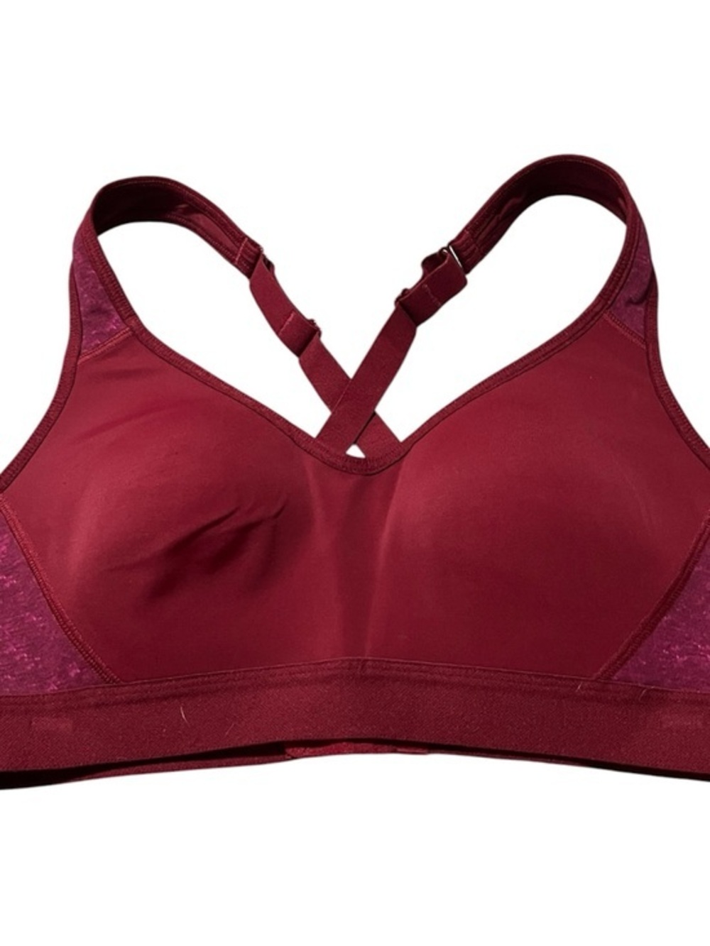 C9 by Champion Wine Burgundy Wireless Sports Bra with Crisscross Straps